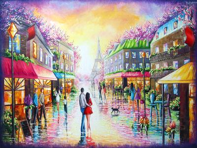 Day in Paris - original oil painting by Daniela Stoykova 